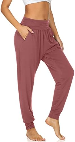 Cozy Yoga Joggers with Pockets — Rust Red