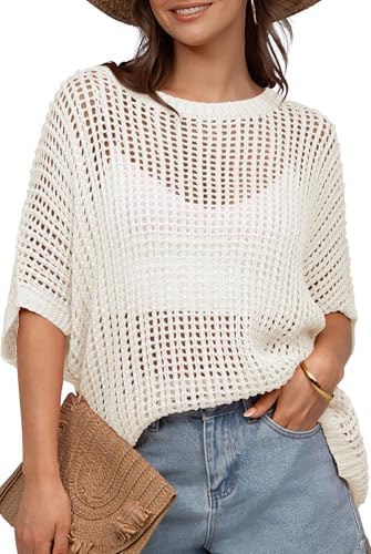 Crochet Mesh Beach Cover-Up — White