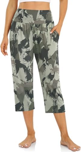 High Waisted Camo Capris — Camouflage