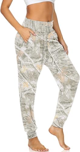 High Waisted Maple Leaf Joggers — Maple Leaf Apricot