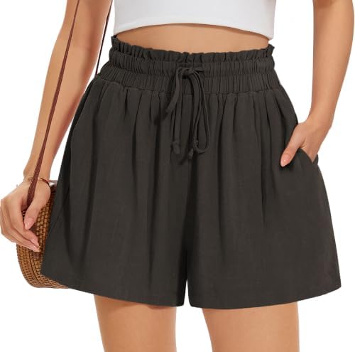 Linen Wide Leg Shorts — Dark Coffee