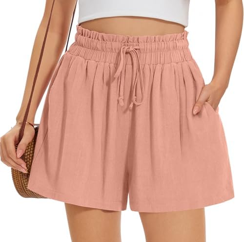 Linen Wide Leg Shorts — Light Bean Paste