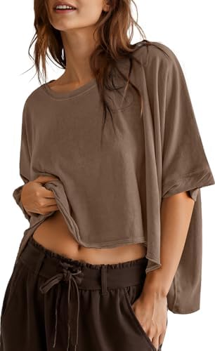 Oversized Boxy Crop T-Shirt — Dark Khaki