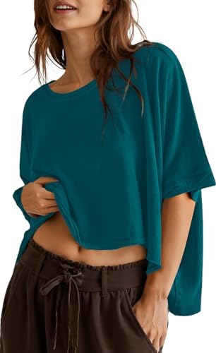 Oversized Boxy Crop T-Shirt — Malachite Green