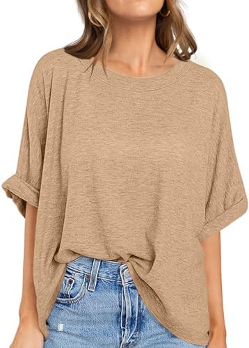 Oversized Crewneck Tunic Tee — Heather Khaki