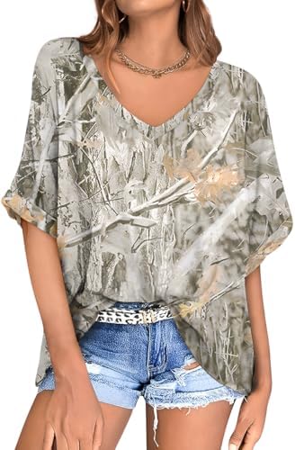 Oversized V Neck Tunic Tee — Mapleleaf Apricot