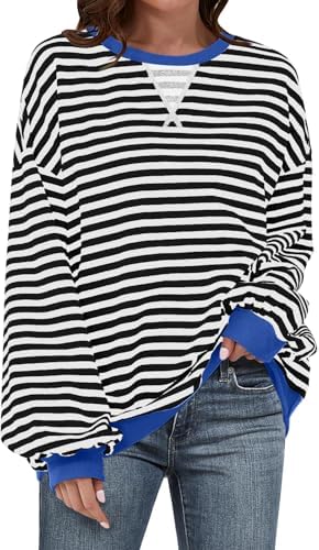 Striped Crewneck Sweatshirt — Black Striped