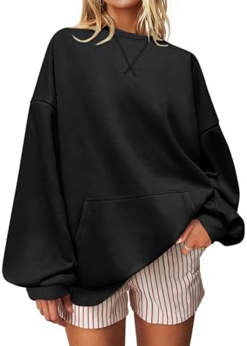 Striped Crewneck Sweatshirt — Black