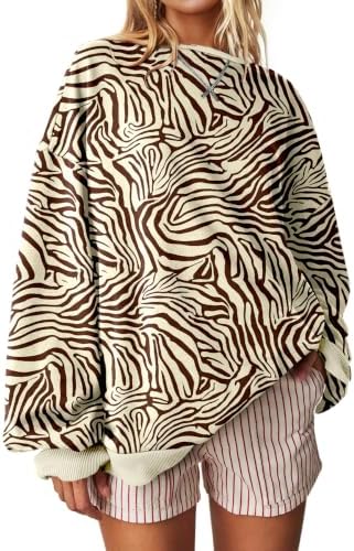 Striped Crewneck Sweatshirt — Brown Zebra