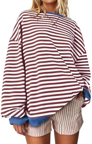 Striped Crewneck Sweatshirt — Coffee Stripe