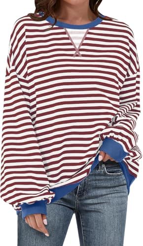 Striped Crewneck Sweatshirt — Coffee Striped