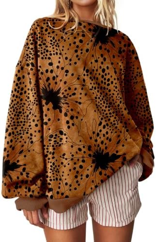 Striped Crewneck Sweatshirt — Leopard Combo