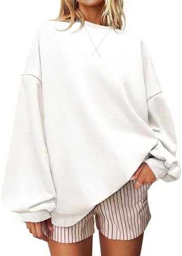 Striped Crewneck Sweatshirt — White