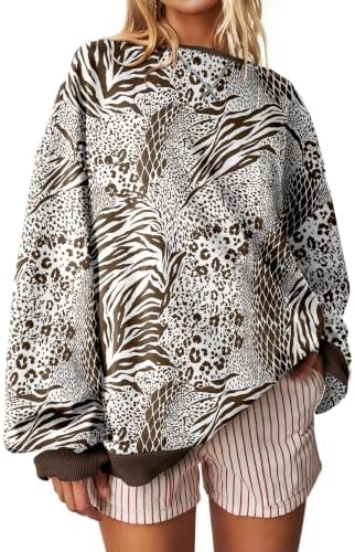Striped Crewneck Sweatshirt — Zebra Pattern