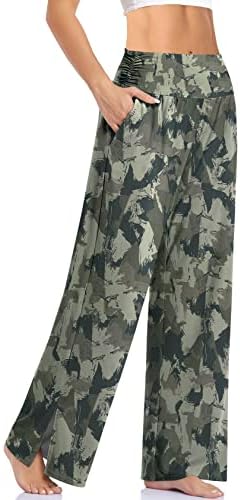 Wide Leg Flowy Yoga Pants — Camouflage