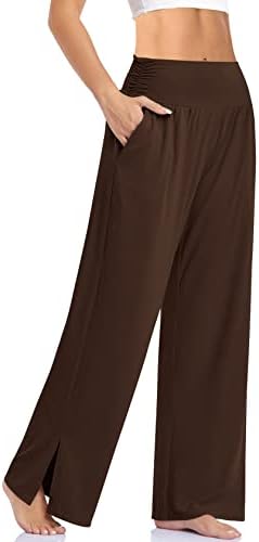 Wide Leg Flowy Yoga Pants — Dark Coffee