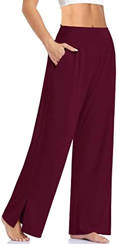 Wide Leg Flowy Yoga Pants — Red