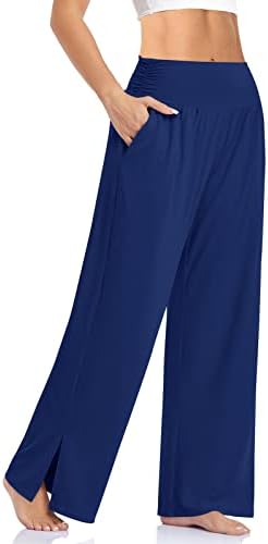 Wide Leg Flowy Yoga Pants — Royal Blue