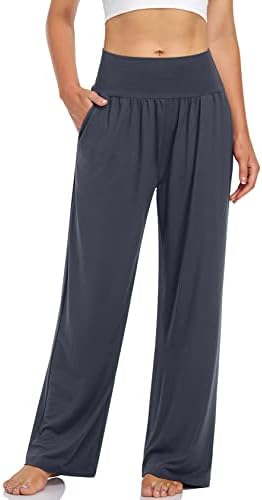 Wide Leg Lounge Pants with Pockets — Charcoal Gray