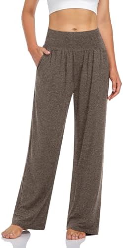 Wide Leg Lounge Pants with Pockets — Heather Coffee
