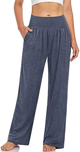 Wide Leg Lounge Pants with Pockets — Heather Navy