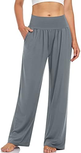 Wide Leg Lounge Pants with Pockets — Mid Gray