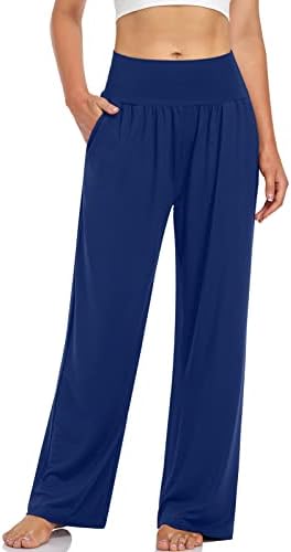 Wide Leg Lounge Pants with Pockets — Royal Blue