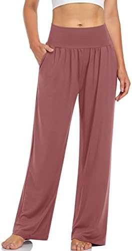 Wide Leg Lounge Pants with Pockets — Rust Red