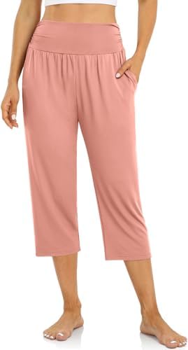 Yoga Capri Pants with Drawstring — Rose