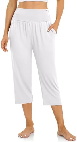 Yoga Capri Pants with Drawstring — White